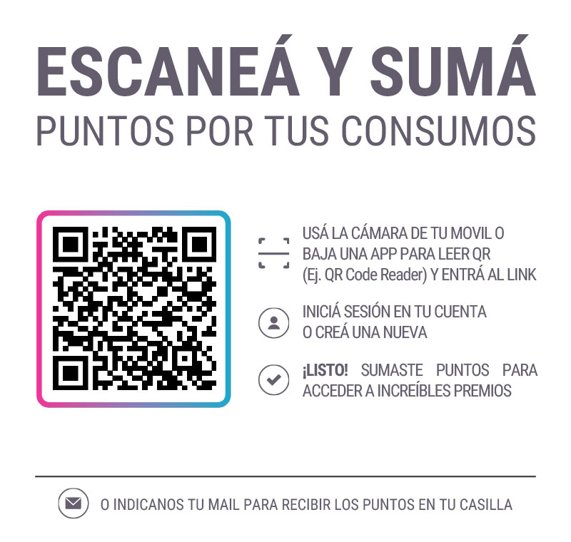 Escaneá el QR y sumá puntos por tus consumos en Autoservicio Milaye